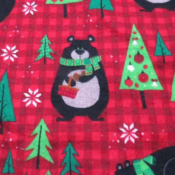 Heating Pad Cover, 12 x 15, Soft Red Plaid Flannel With Bears, 3 Snap Closure - Picture 2 of 4